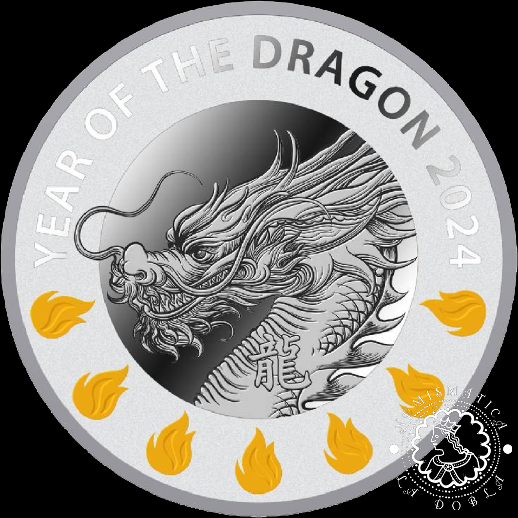 2023 - Estuche 1 DOLLAR PROOF - Year of the Dragon - NIUE