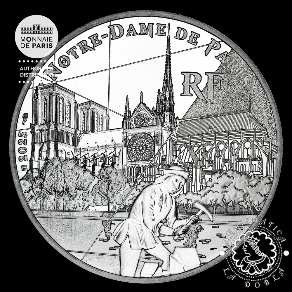 2025 - 10 EURO Plata PROOF - Unesco Notre Dame de Paris Cathedral - FRANCIA