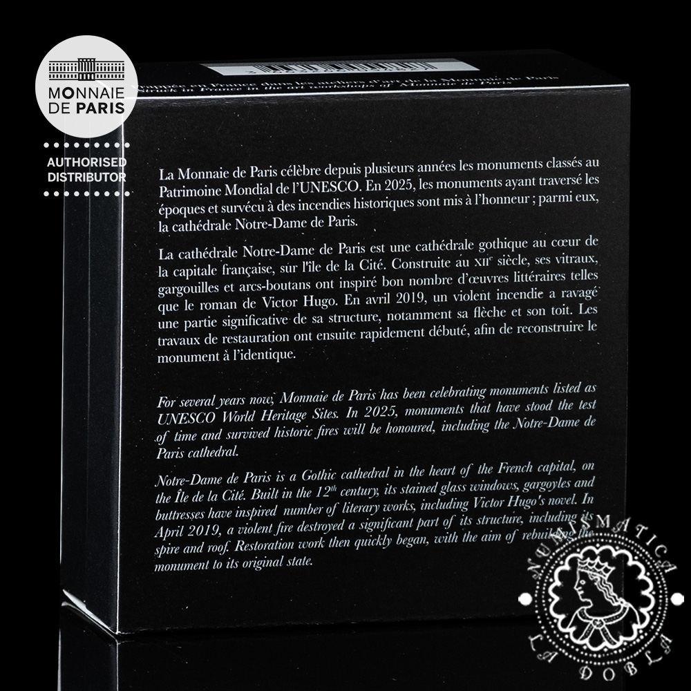 2025 - 10 EURO Plata PROOF - Unesco Notre Dame de Paris Cathedral - FRANCIA