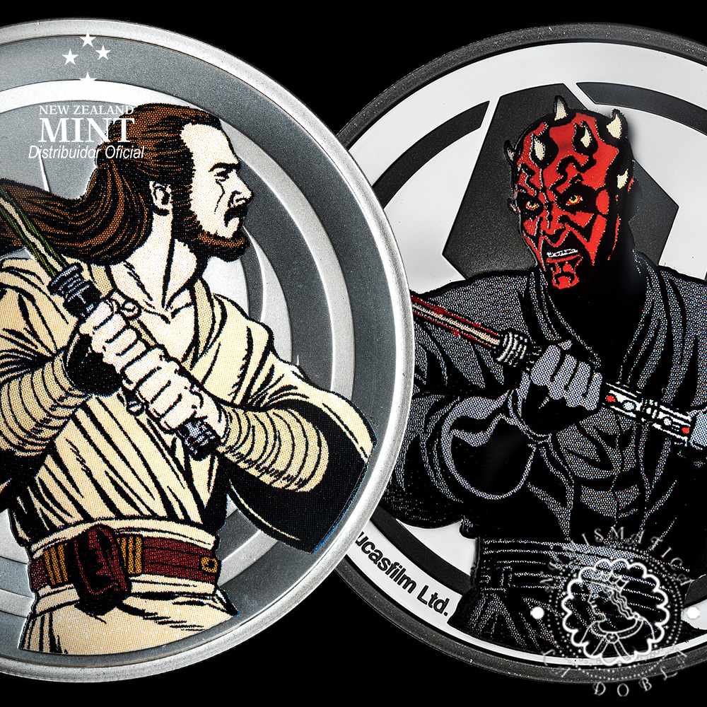 2025 - 1 Oz Plata PROOF - STAR WARS - Qui-Jon Jinn & Darth Maul - AGORO