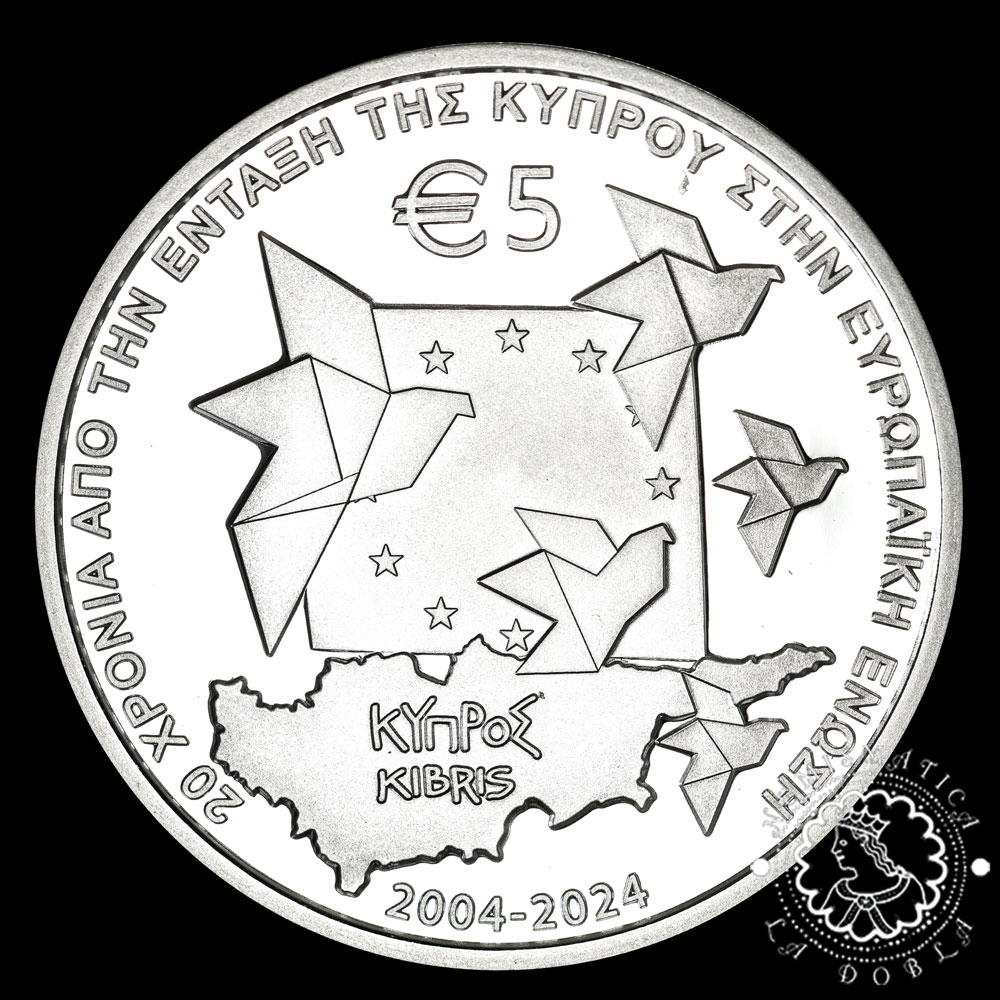 2024 - 5 EURO PROOF - 20 Anniversary European Union - CHIPRE