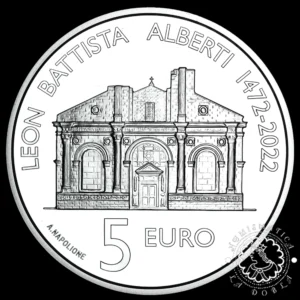 2022 - 5 EURO PROOF - 550 An Battista Alberti - SAN MARINO