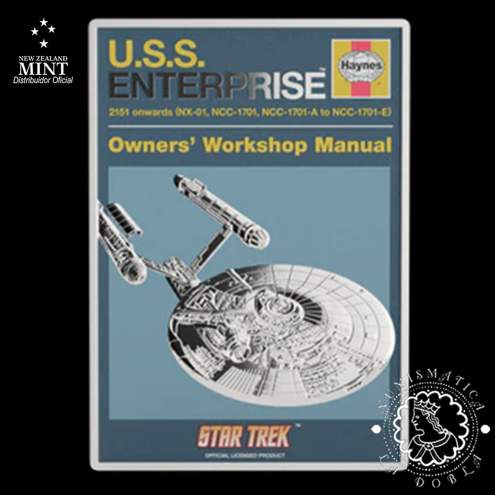 2025 - 2 DOLLARS Plata PROOF - STAR TREK - Manual de Usuario Enterprise NCC - 01 - AGORO