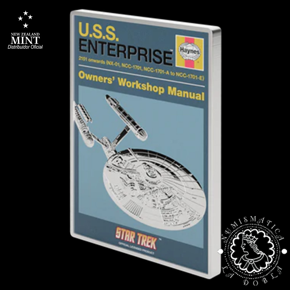 2025 - 2 DOLLARS Plata PROOF - STAR TREK - Manual de Usuario Enterprise NCC - 01 - AGORO